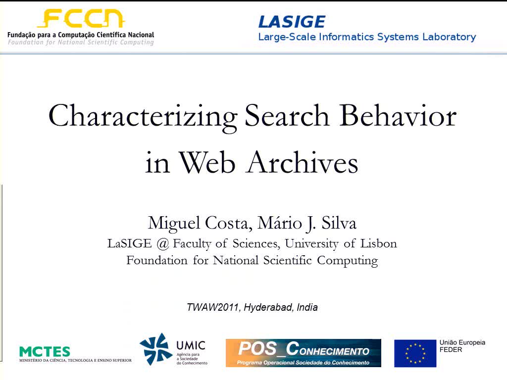 Characterizing Search Behavior in Web Archives