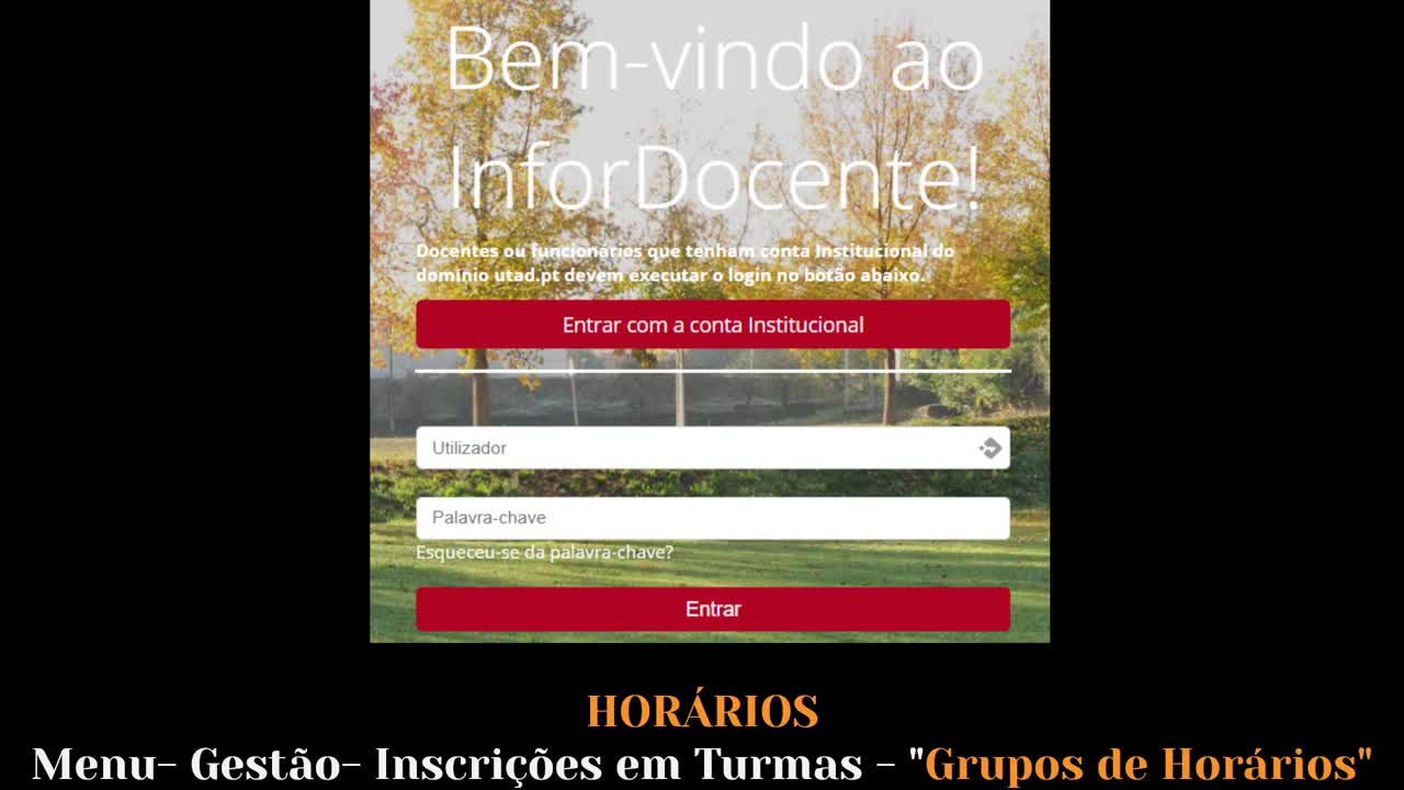 Horários e Grupo de Horários