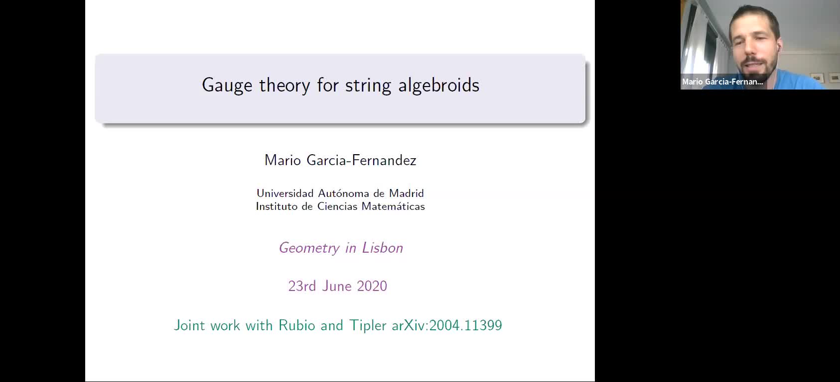 2020.06.23 Gauge theory for string algebroids