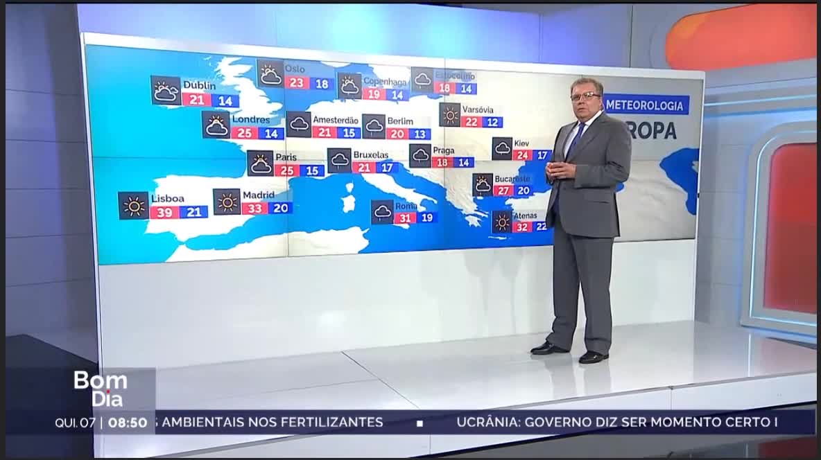  Previsão do estado do tempo, RTP1, 07-07-2022, IPMA.