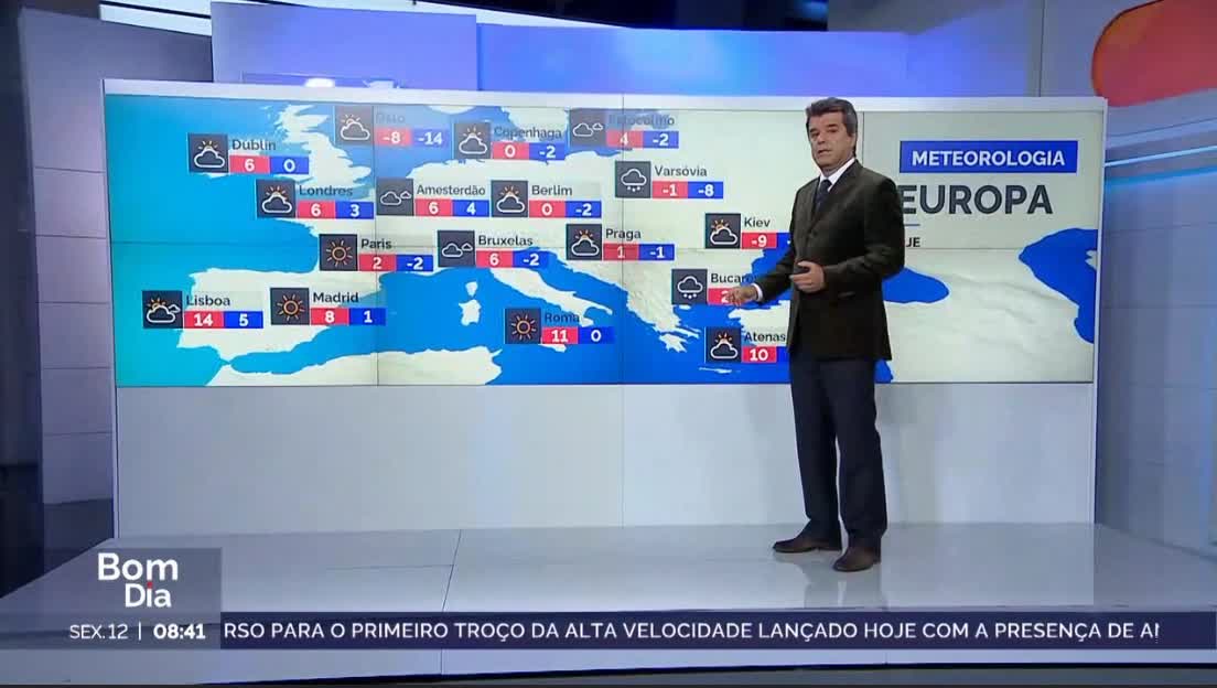  Previsão do estado do tempo, RTP1, 12-01-2024, IPMA.