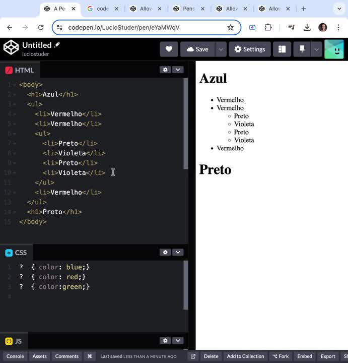  04.1 CSS seletores para lista