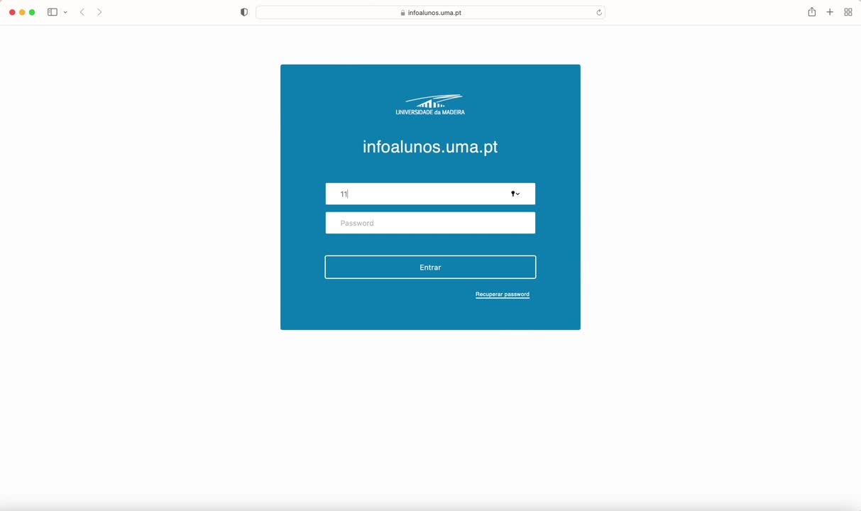  Alteração da Password