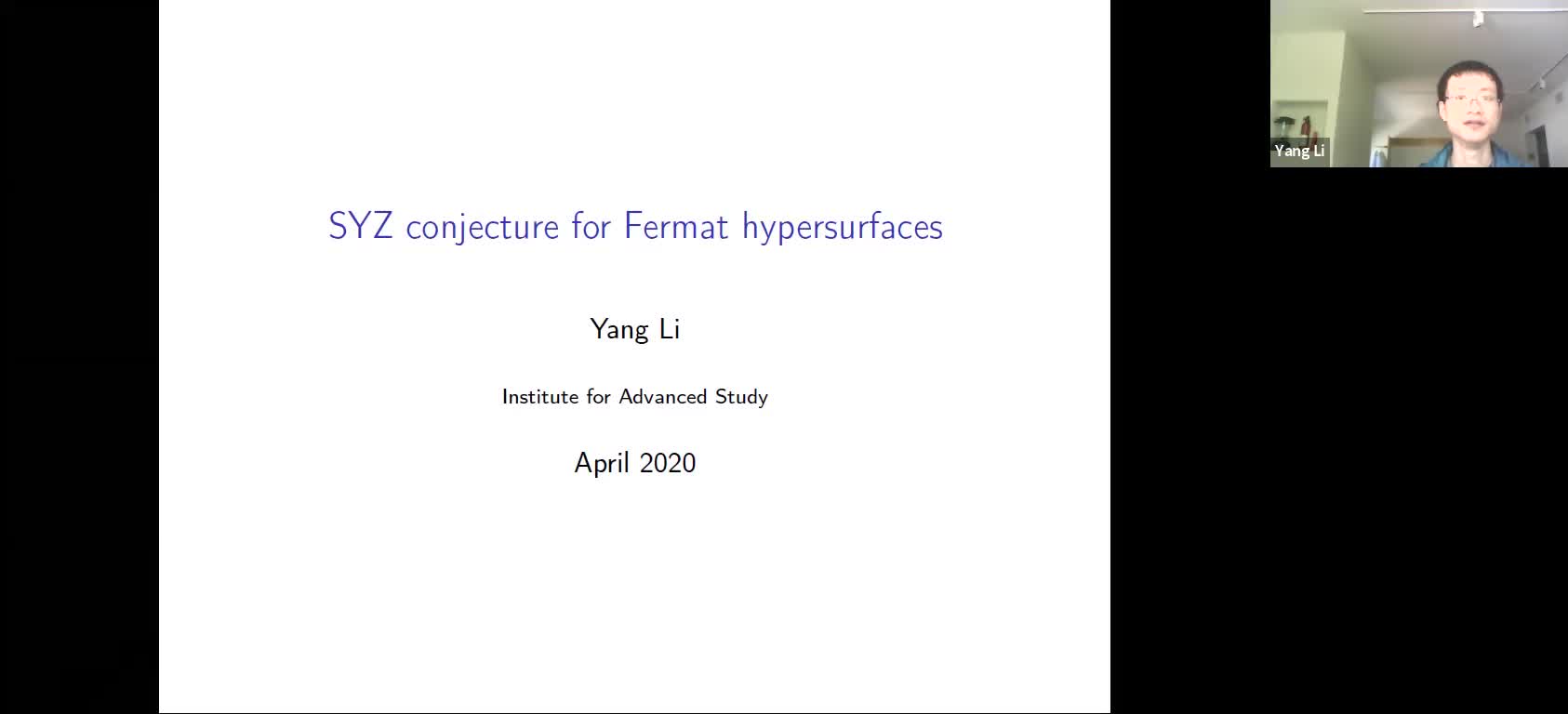 2020.09.22 Weak SYZ conjecture for hypersurfaces in the Fermat family