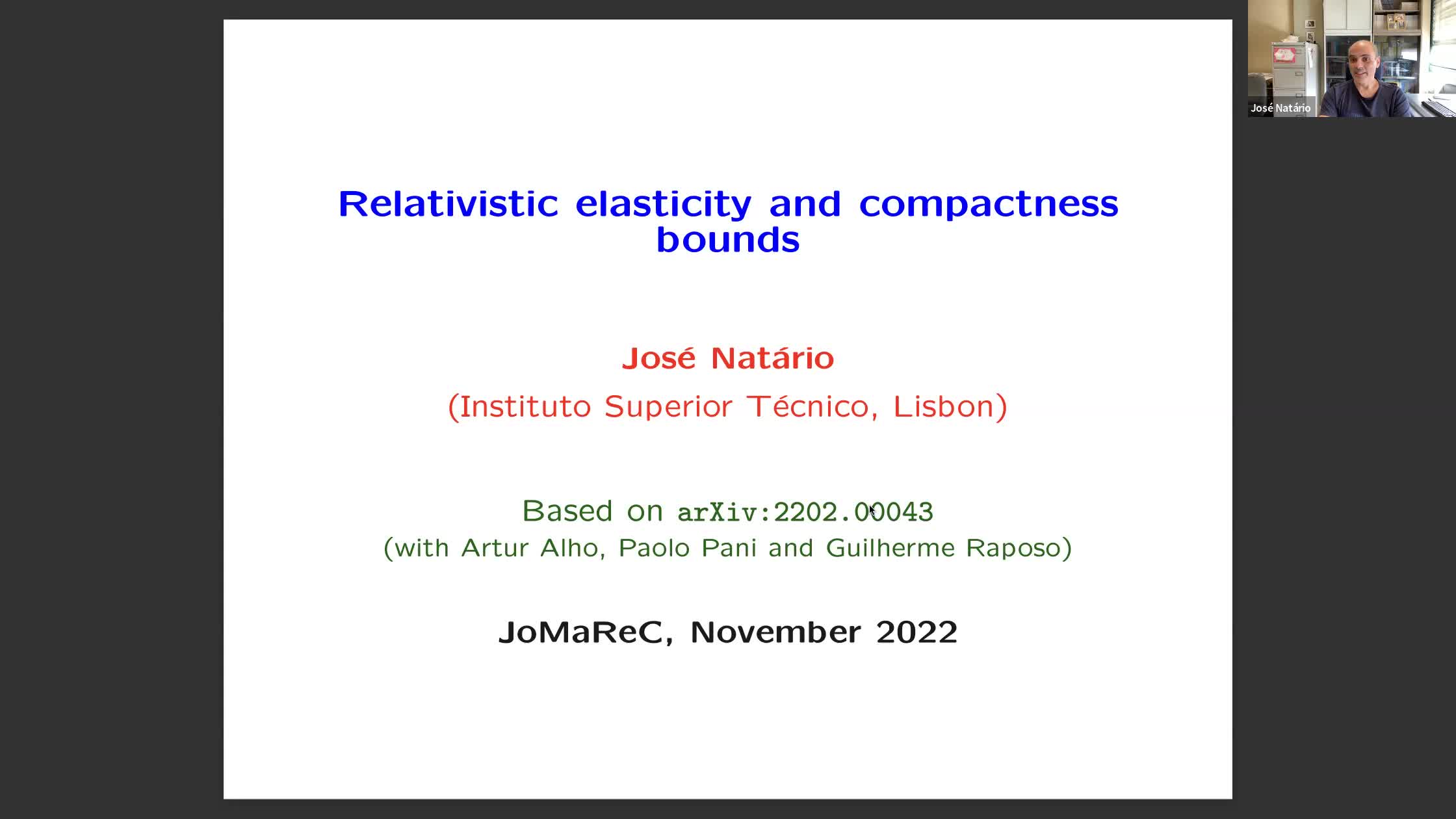  2022.11.03 Relativistic elasticity and compactness bounds