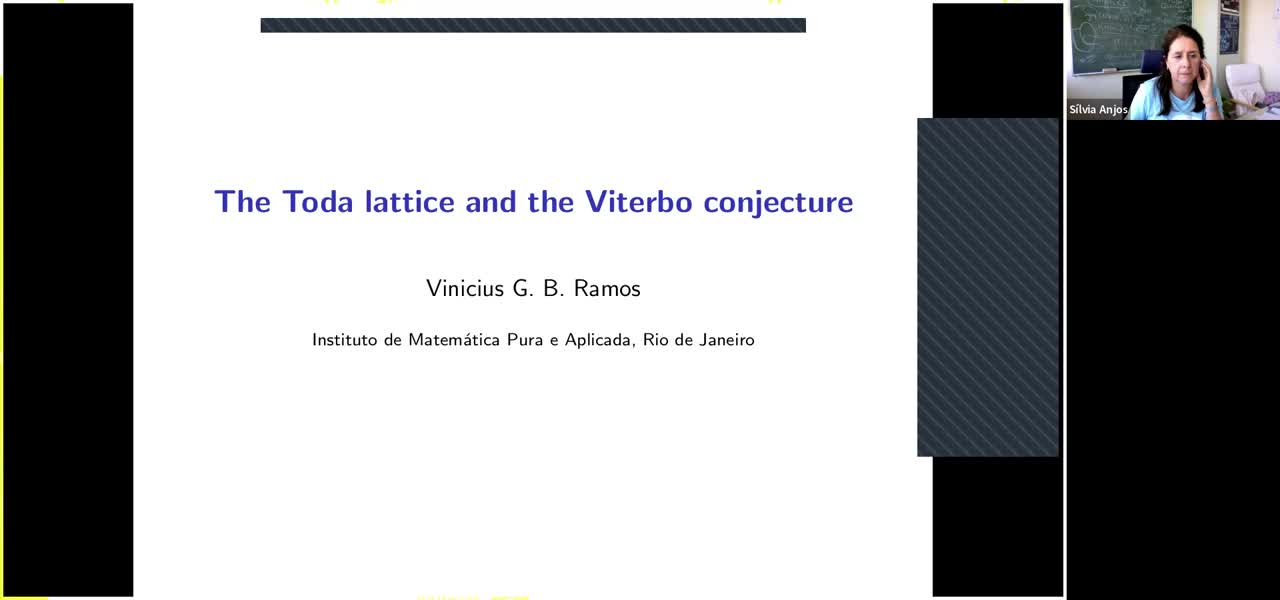  2022.06.07 The Toda lattice and the Viterbo conjecture