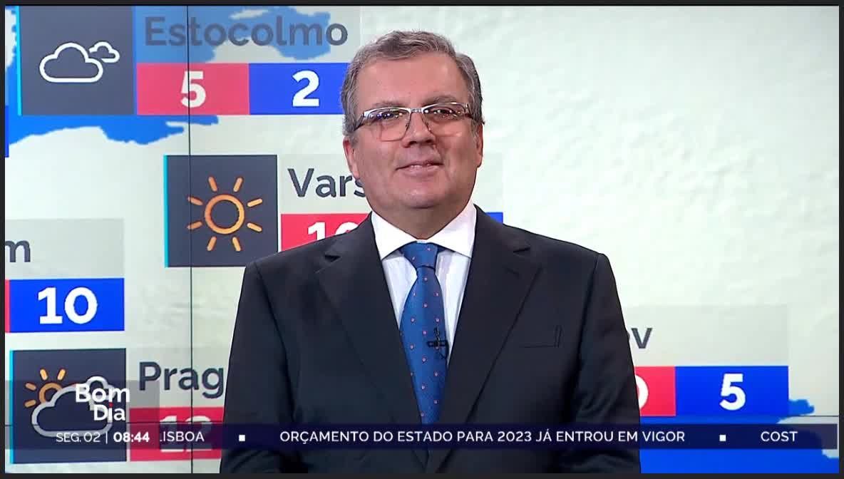  Previsão do estado do tempo, RTP1, 02-01-2023, IPMA.