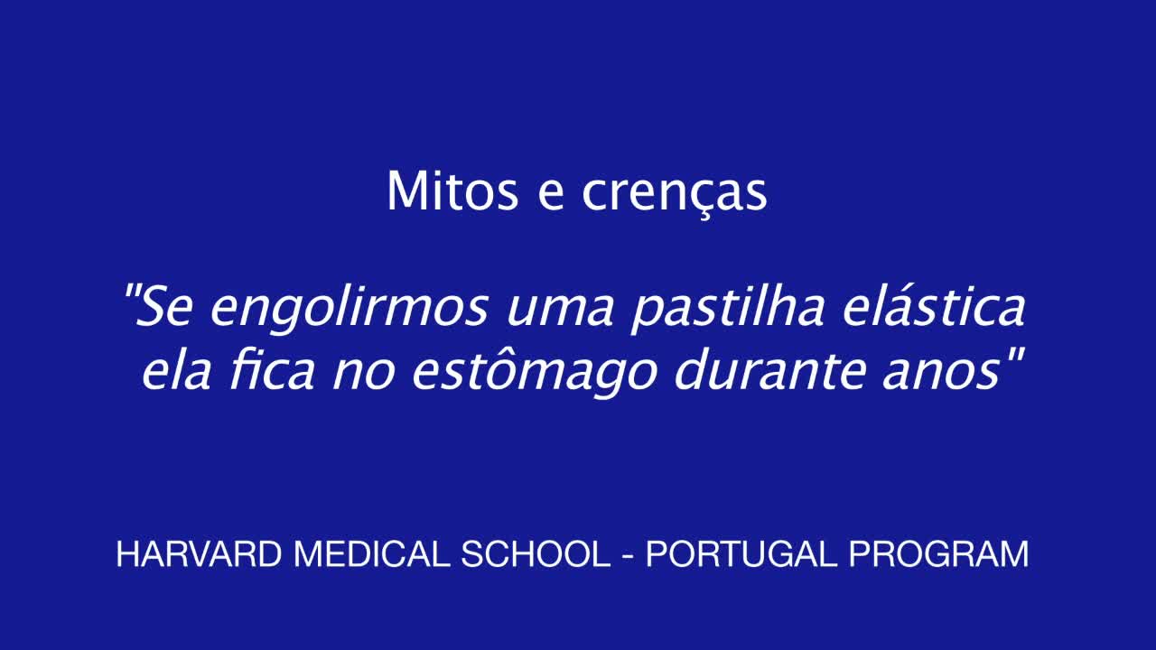Mitos e crenças: "Se engolirmos uma pastilha elástica ela fica no estômago durante anos"