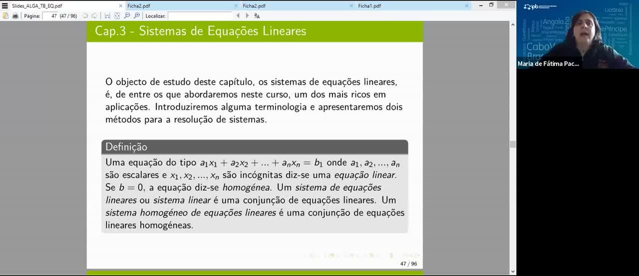 Aulas de ALGA (EEC+EQ+TB)