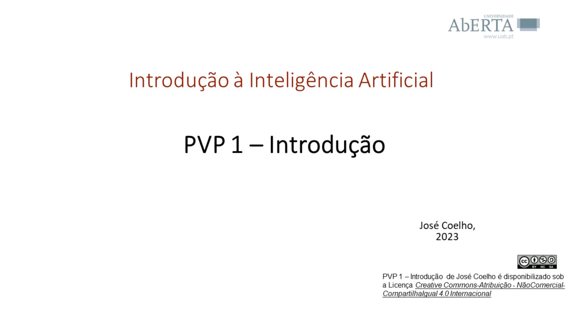  Introdução à Inteligência Artificial: introdução