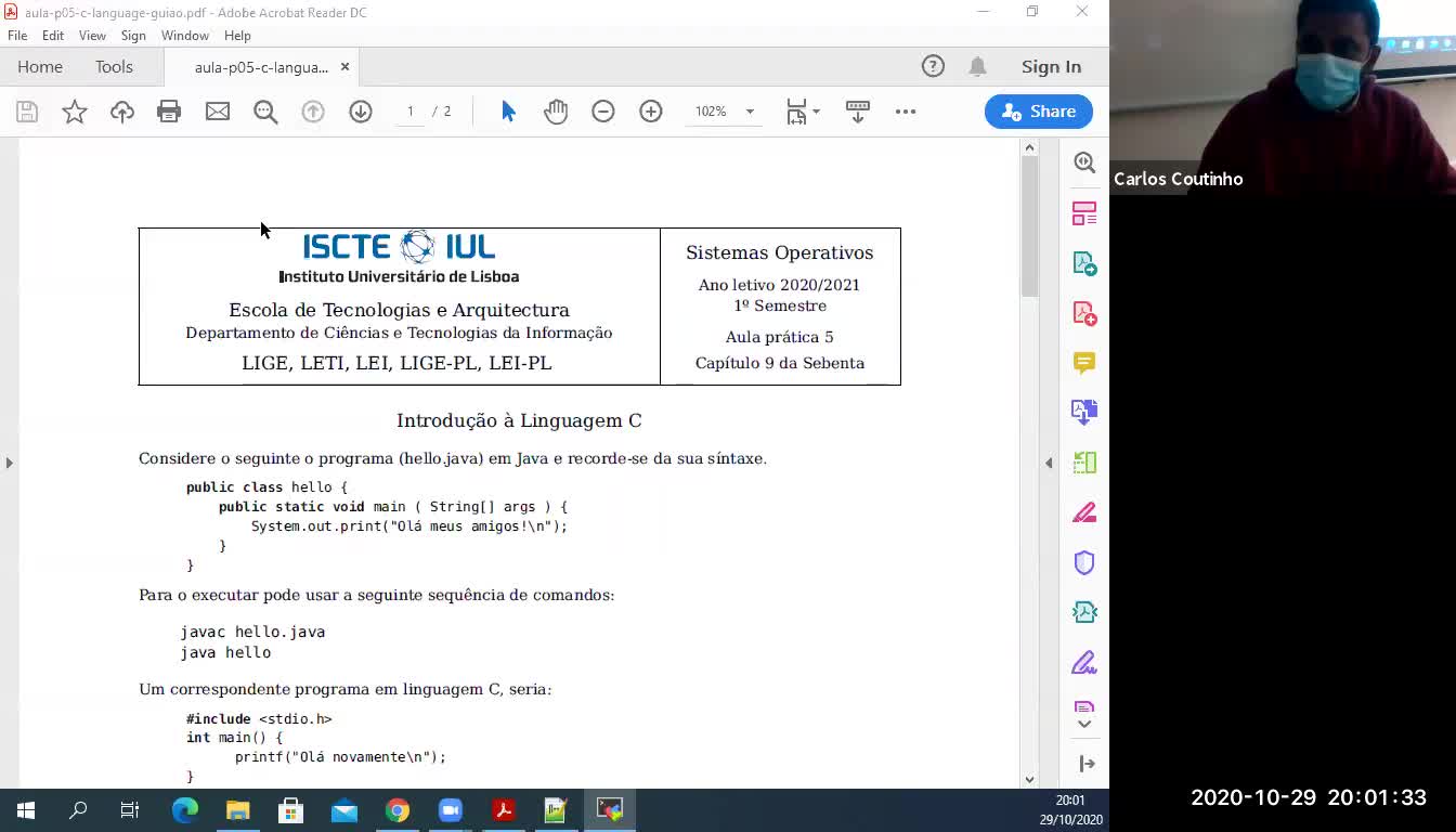 Sistemas Operativos - Aula P05 - The C Language