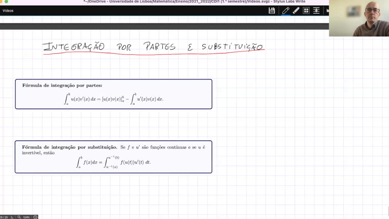  19. Integração por partes e substituição