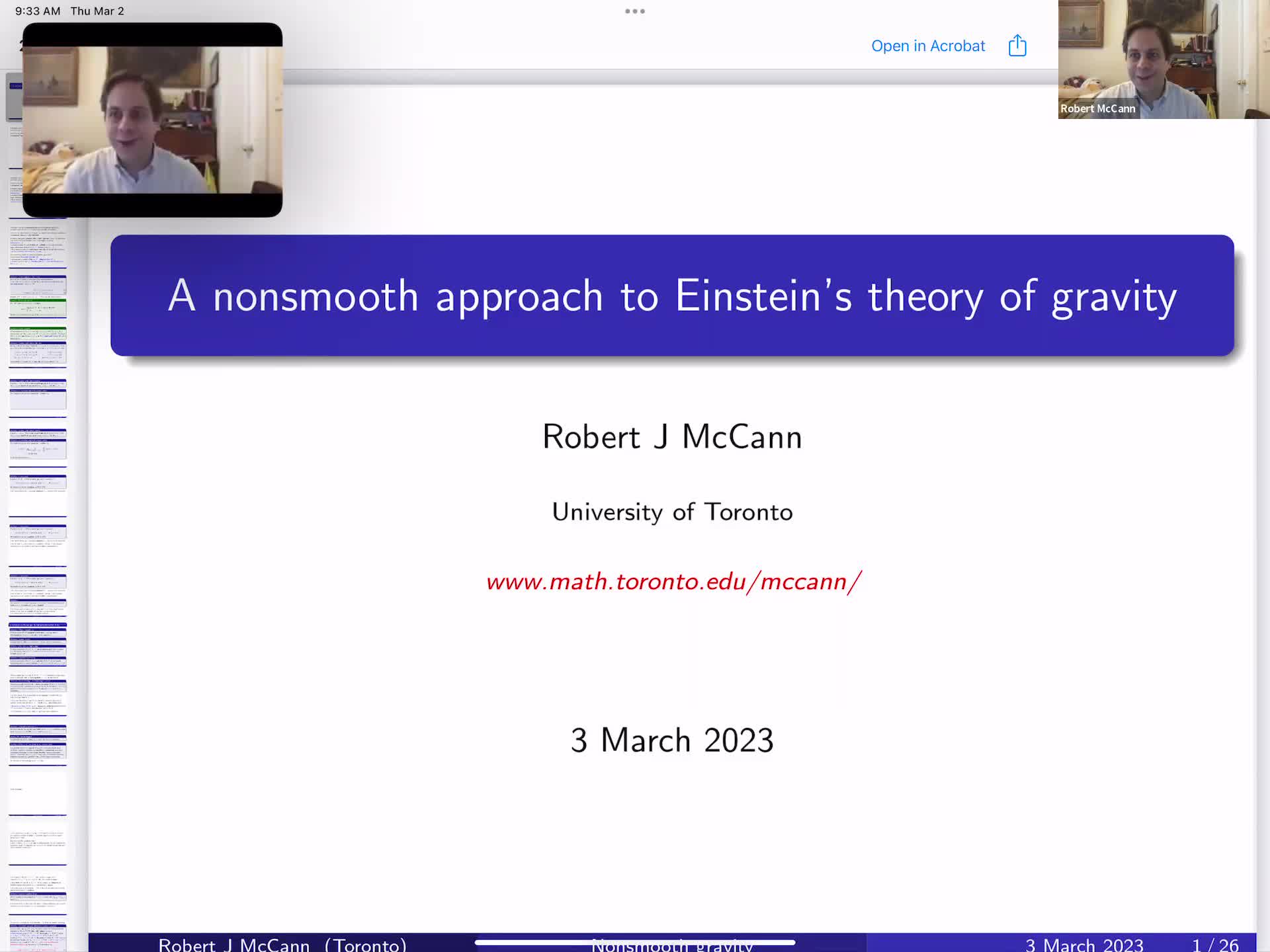  2023.03.02 A nonsmooth approach to Einstein’s theory of gravity