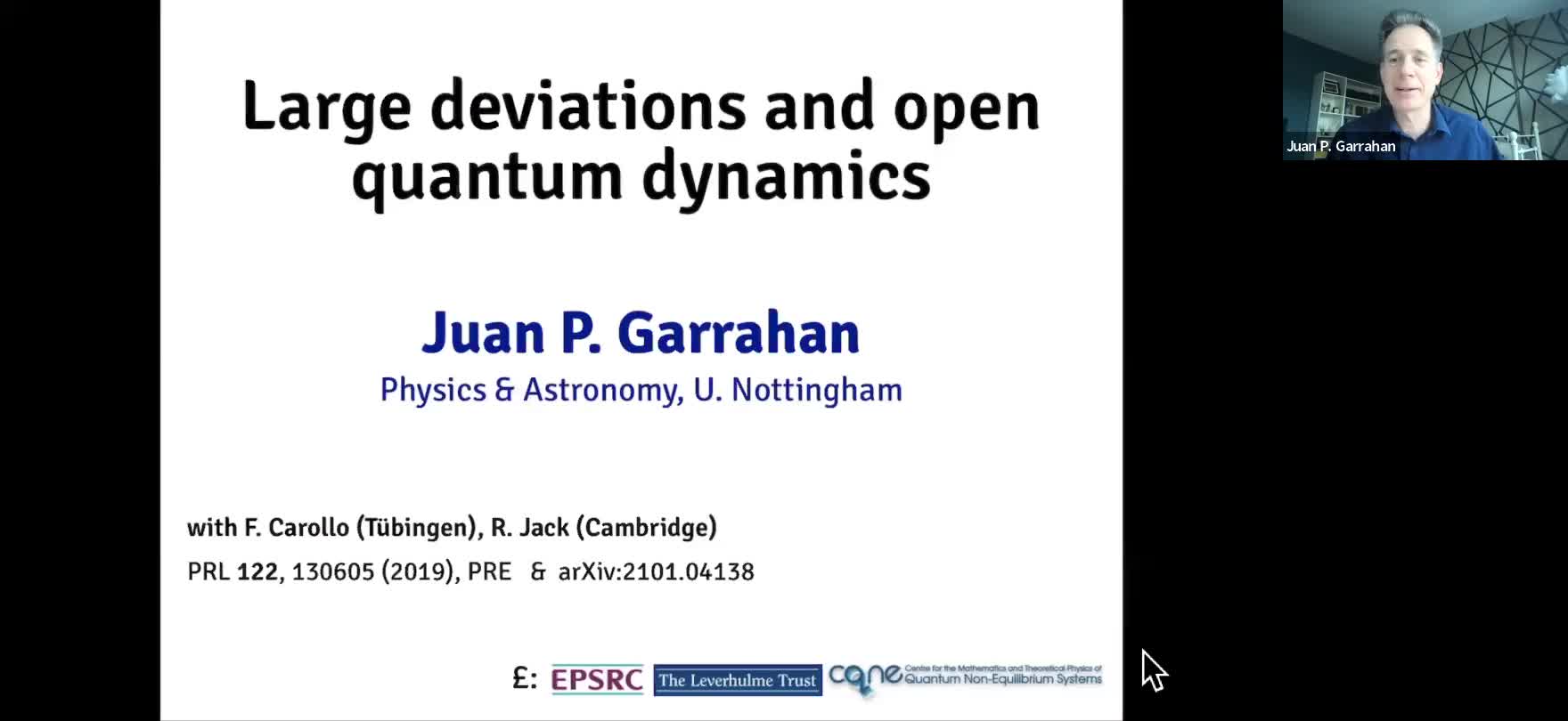  2021.12.16 Large deviations and open quantum dynamics