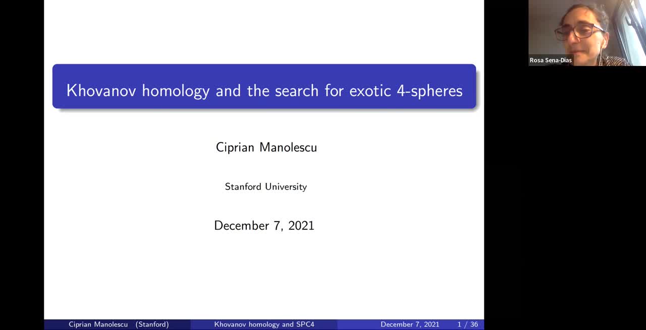  2021.12.07 Khovanov homology and the search for exotic 4-spheres