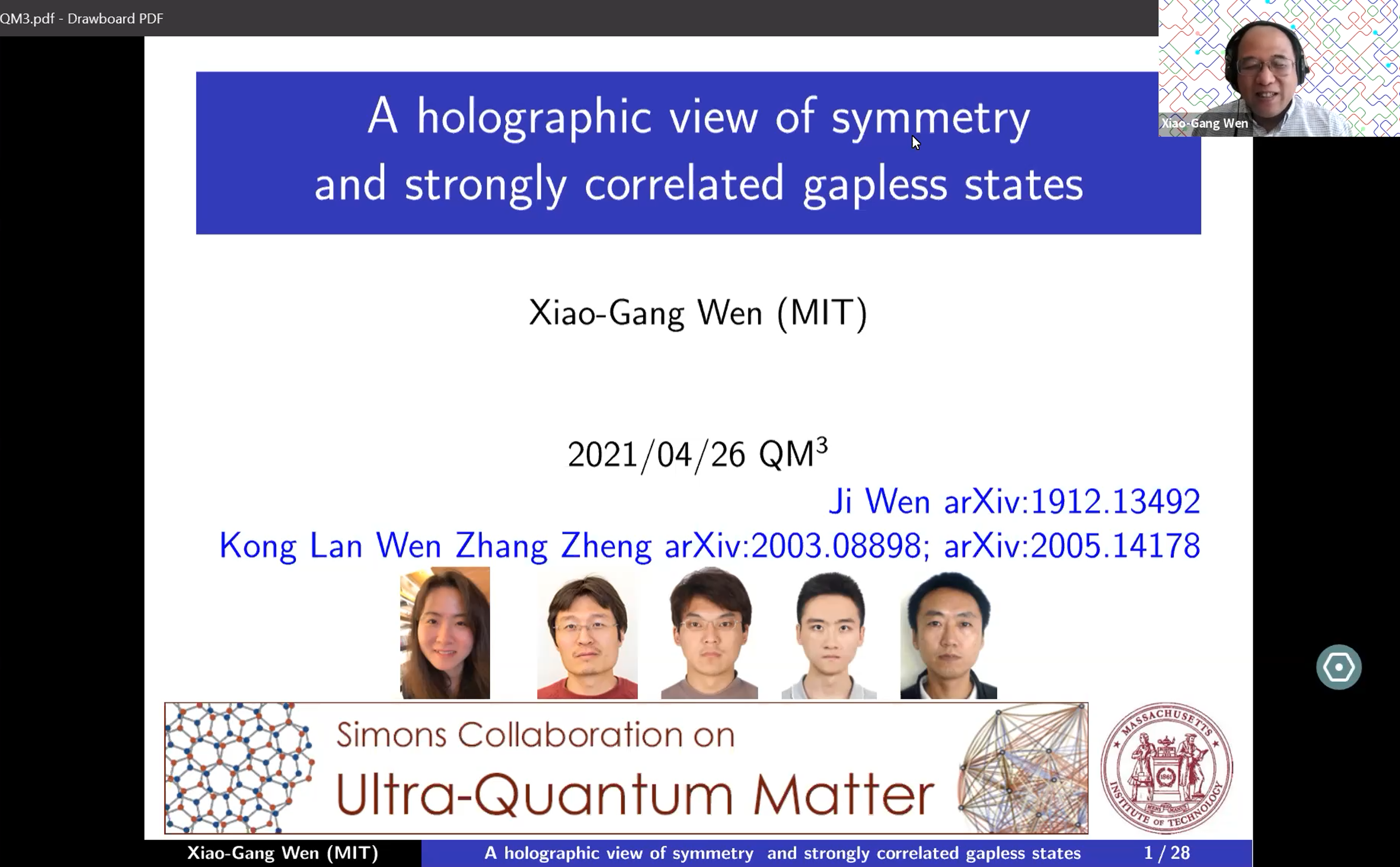  2021.04.26 A holographic view of symmetry -- symmetry as shadow of topological order