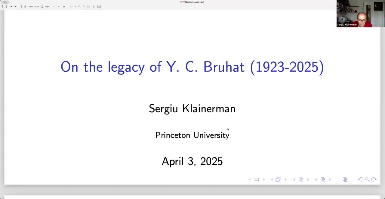  2025.04.03 On the legacy of Y. C. Bruhat (1923-2025)