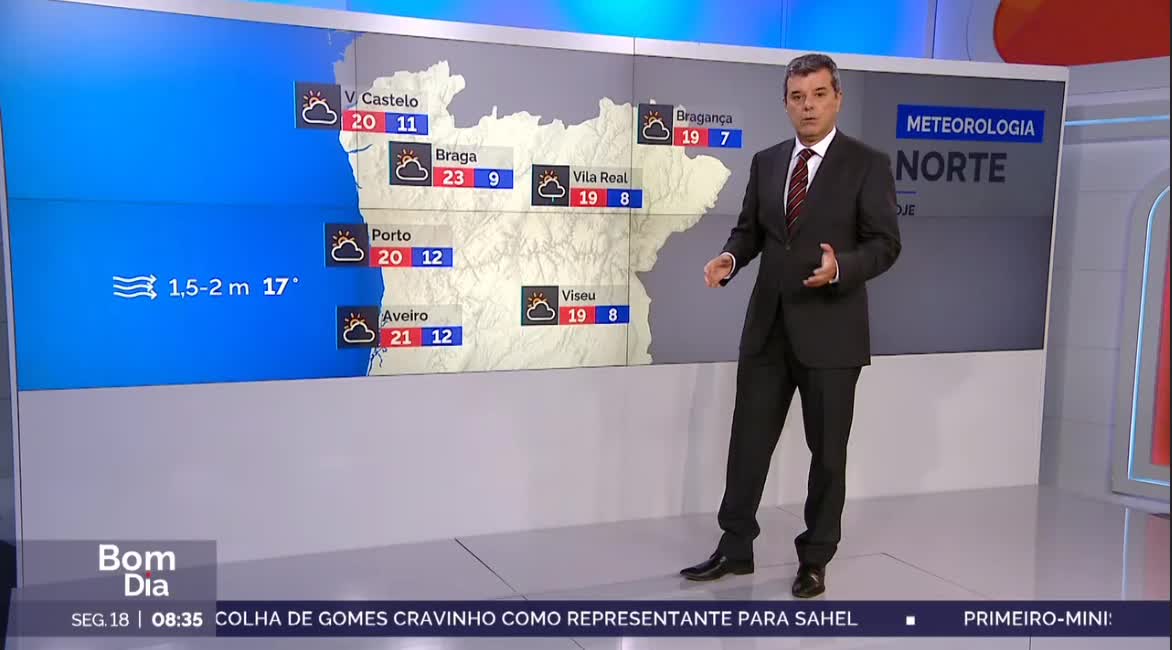  Previsão do estado do tempo, RTP1, 18-11-2024, IPMA.