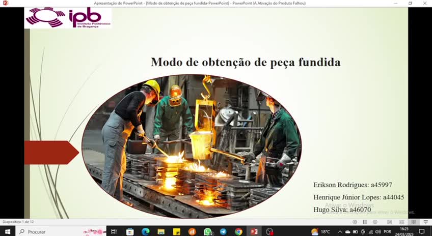 Modo de obtenção de uma peça fundida