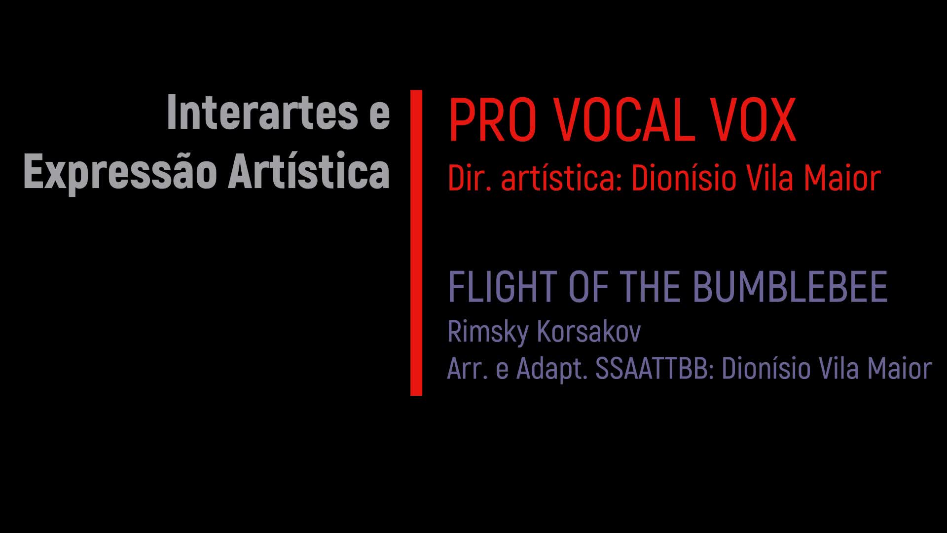 Interartes e expressão artística: Pro Vocal Vox & FLIGHT OF THE BUMBLEBEE