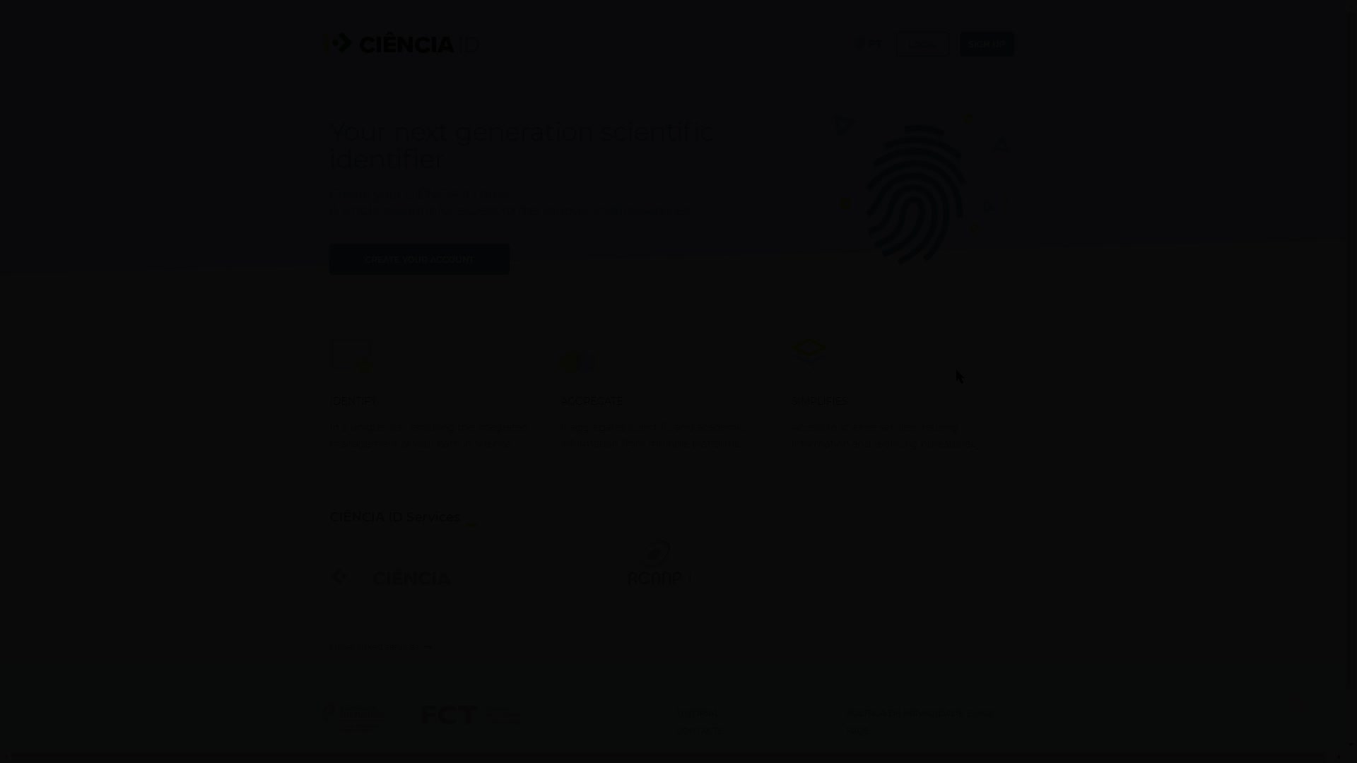 Create CIÊNCIA ID account using your email