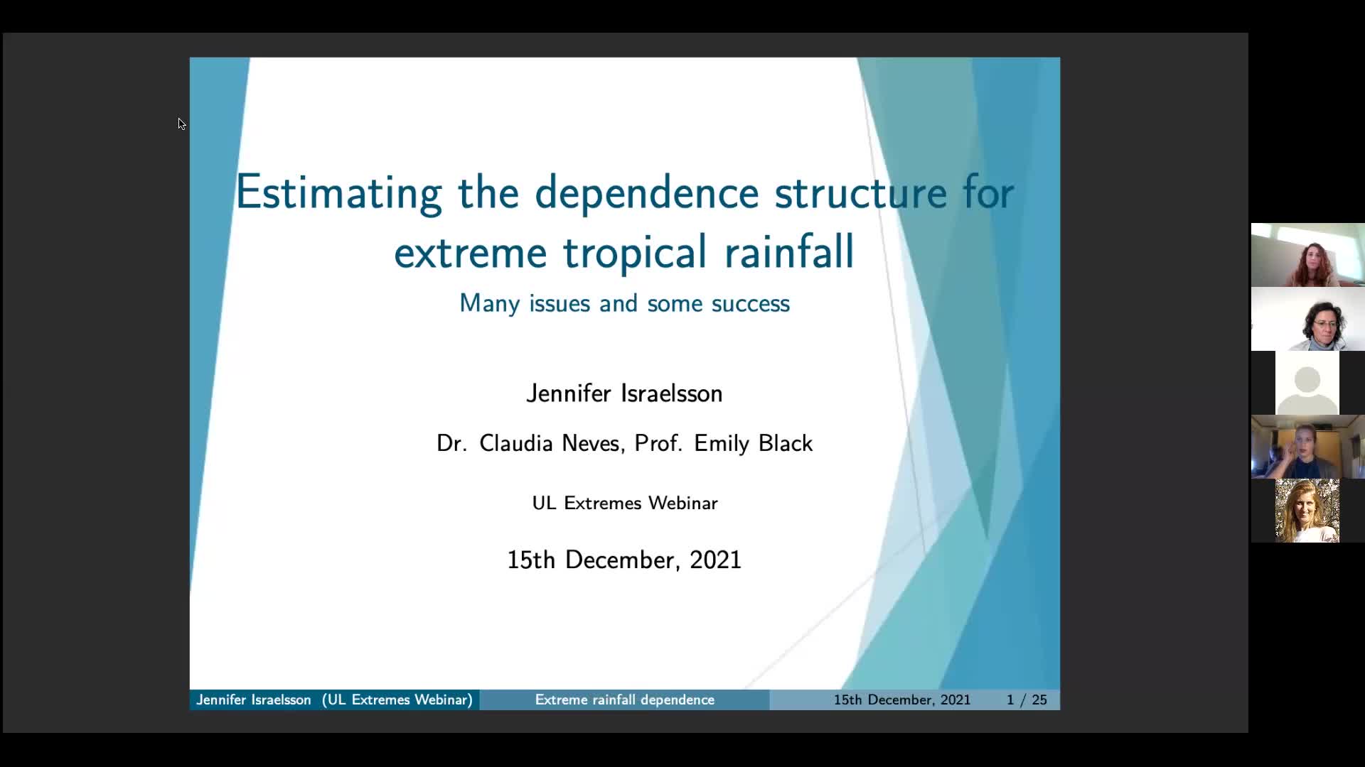  2021.12.15 Two sessions on Rainfall Extremes