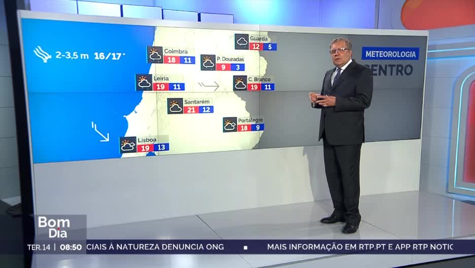  Previsão do estado do tempo, 14-05-2024, RTP, IPMA.