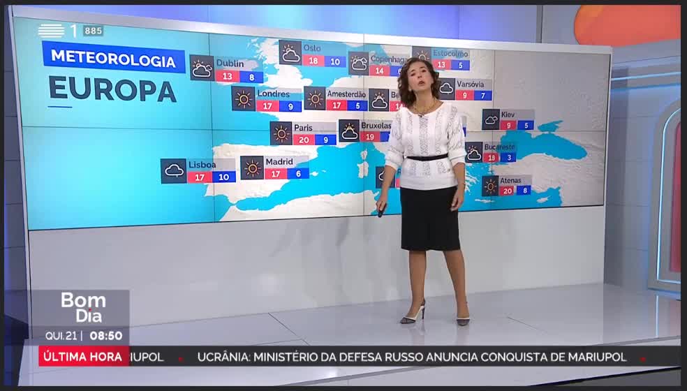  Previsão do estado do tempo, RTP1, 21-04-2022, IPMA.