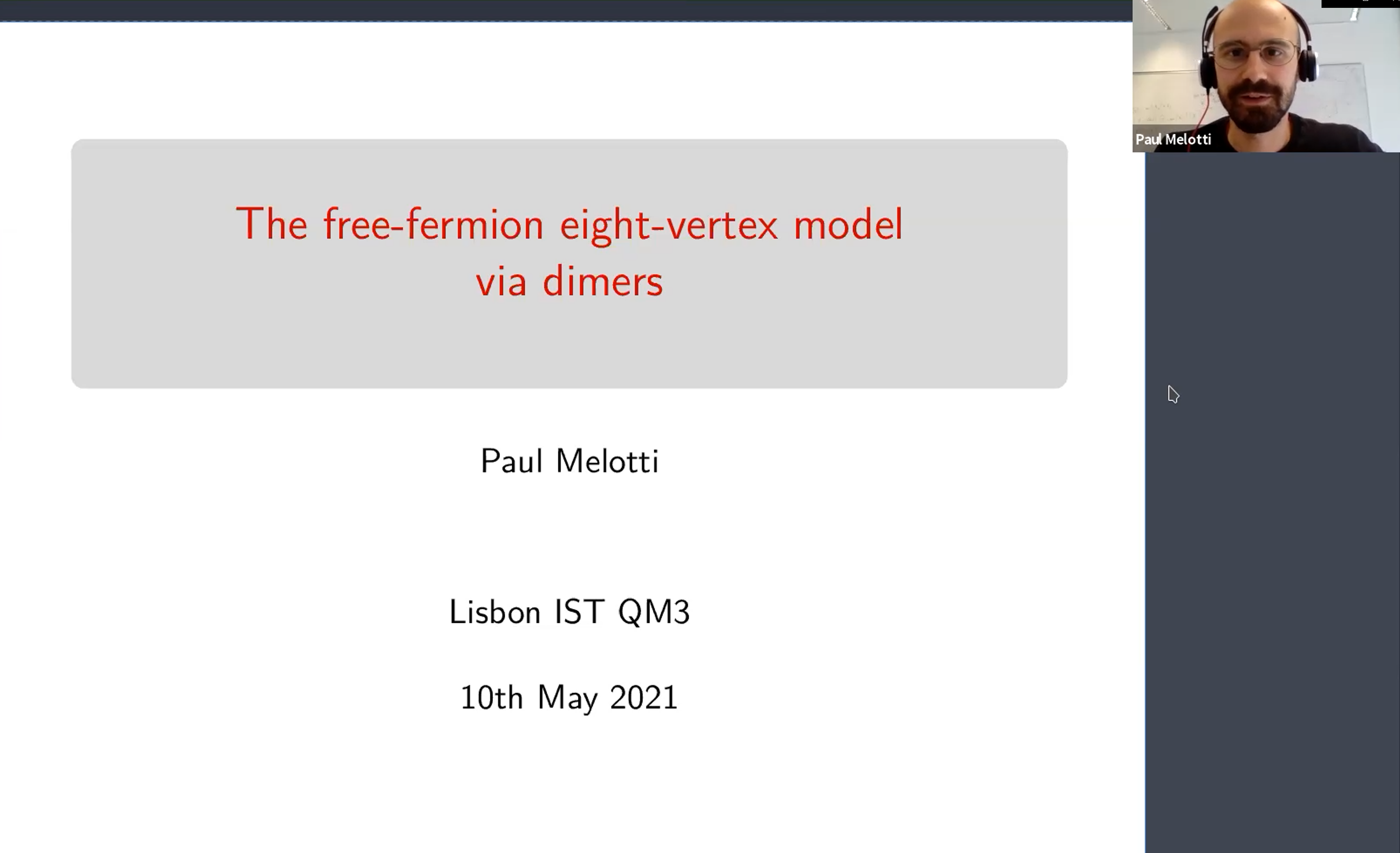  2021.05.10 The free-fermion eight-vertex model via dimers