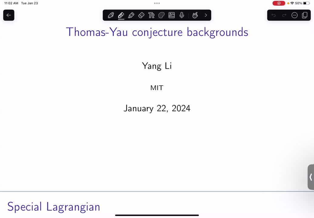  2024.01.24 On the Thomas-Yau conjecture