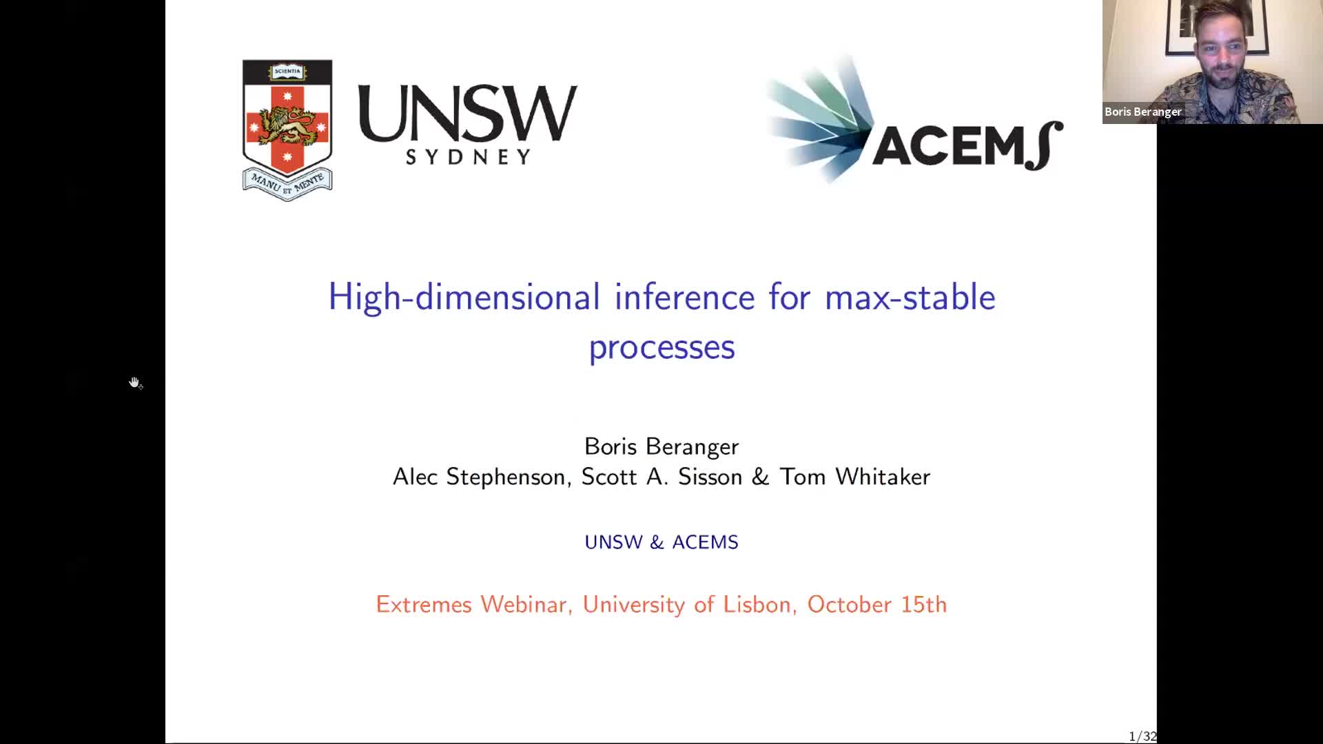 2020.10.15 High-dimensional inference for max-stable processes