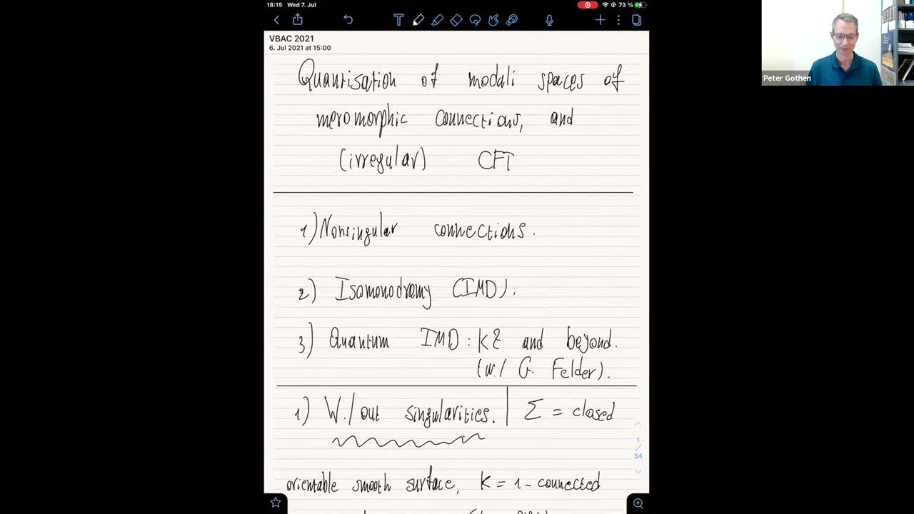 Quantisation of moduli spaces of meromorphic connections, and relations with (irregular) CFT