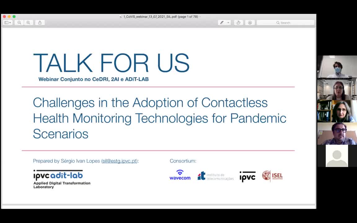 Challenges in the Adoption of Contactless Health Monitoring Technologies for Pandemic Scenarios