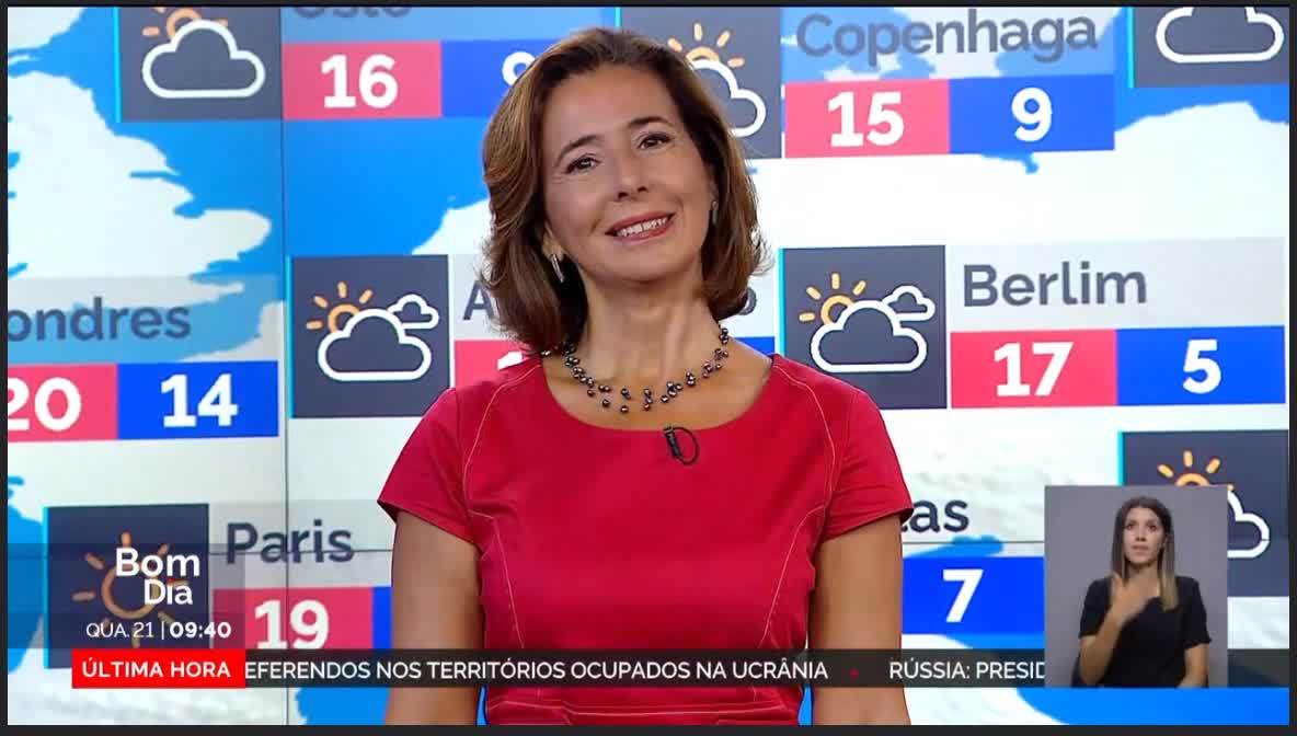  Previsão do estado do tempo, RTP1, 21-09-2022, IPMA.