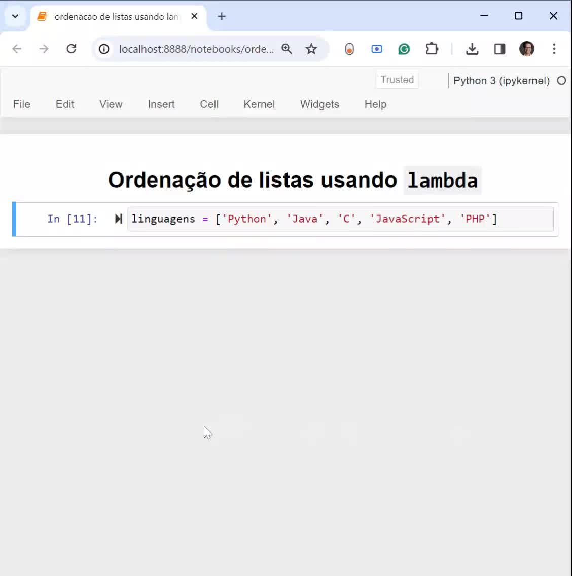  Listas: Ordenaçao com lambda
