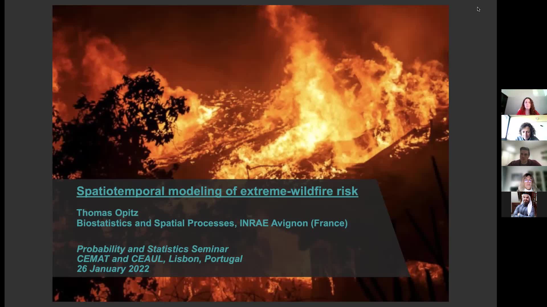  2022.01.26 Spatiotemporal modeling of extreme-wildfire risk