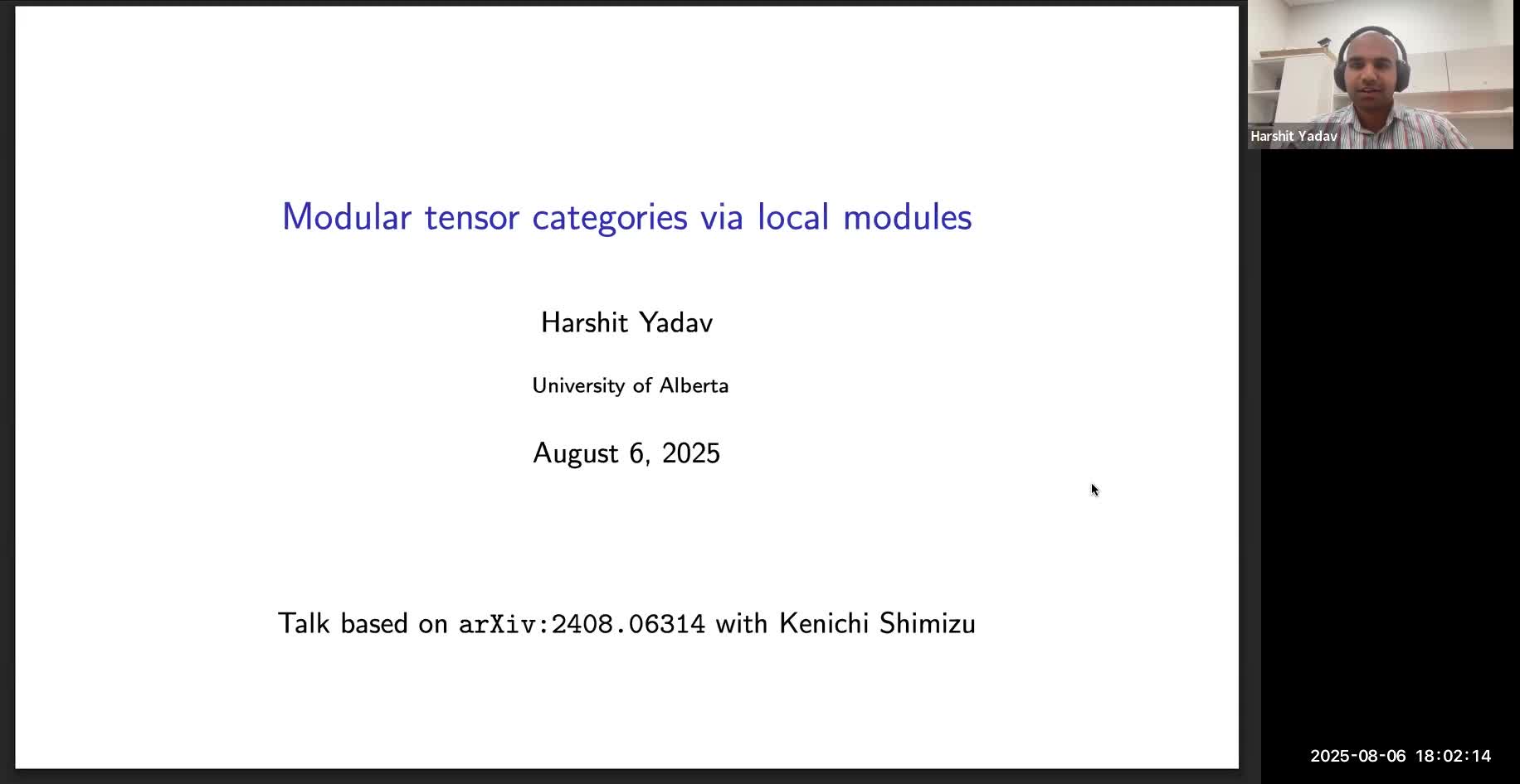  2025.08.06 Modular tensor categories via local modules