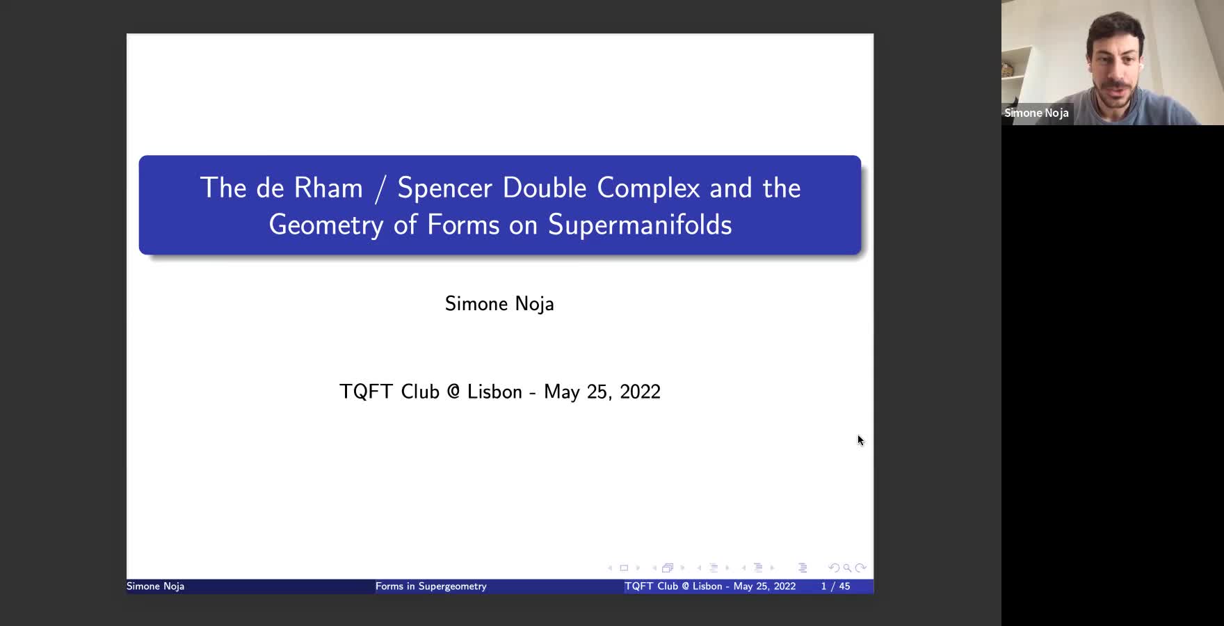  2022.05.25 The de Rham / Spencer double complex and the geometry of forms on supermanifolds