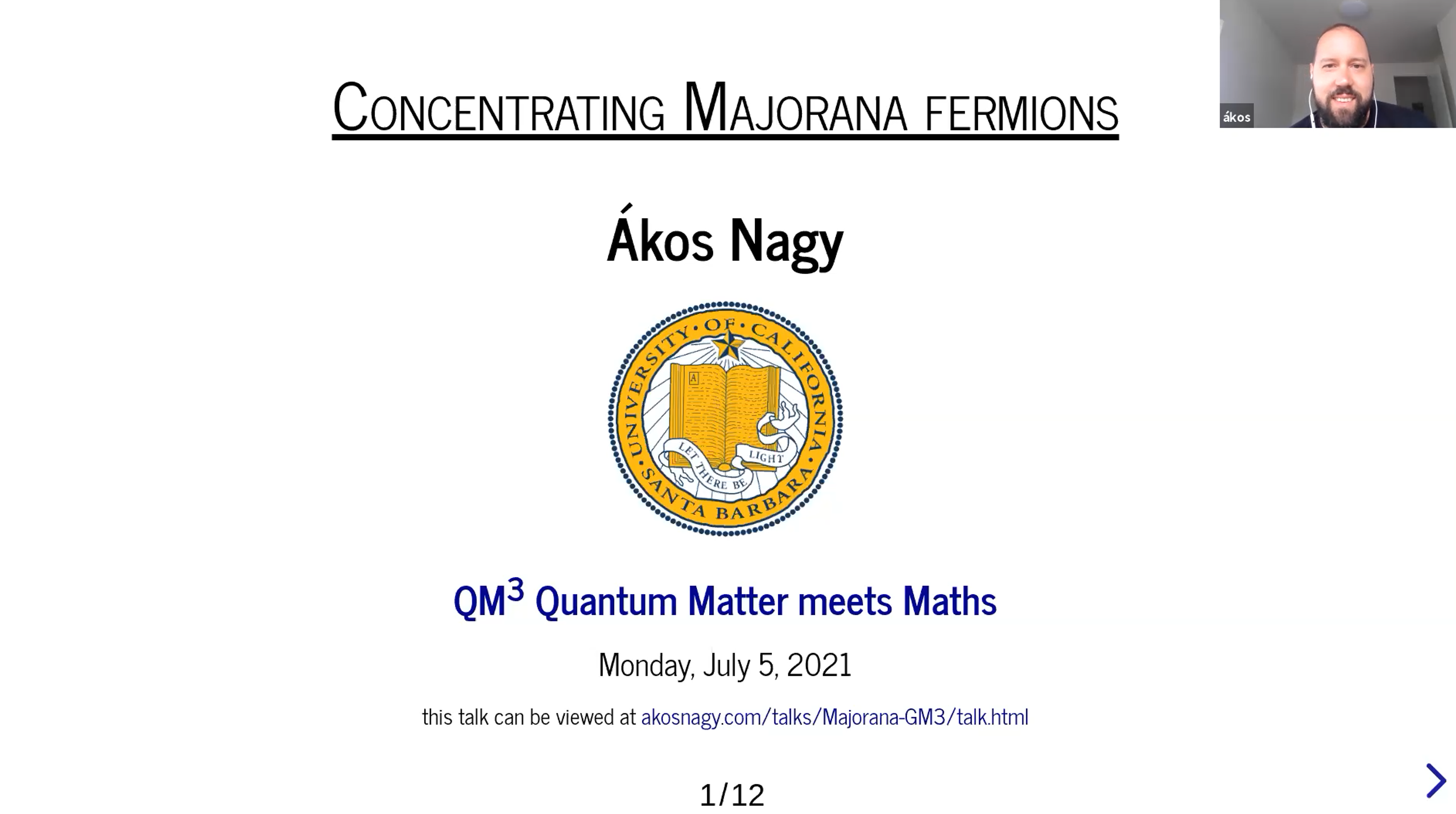  2021.07.05 Concentrating Majorana fermions