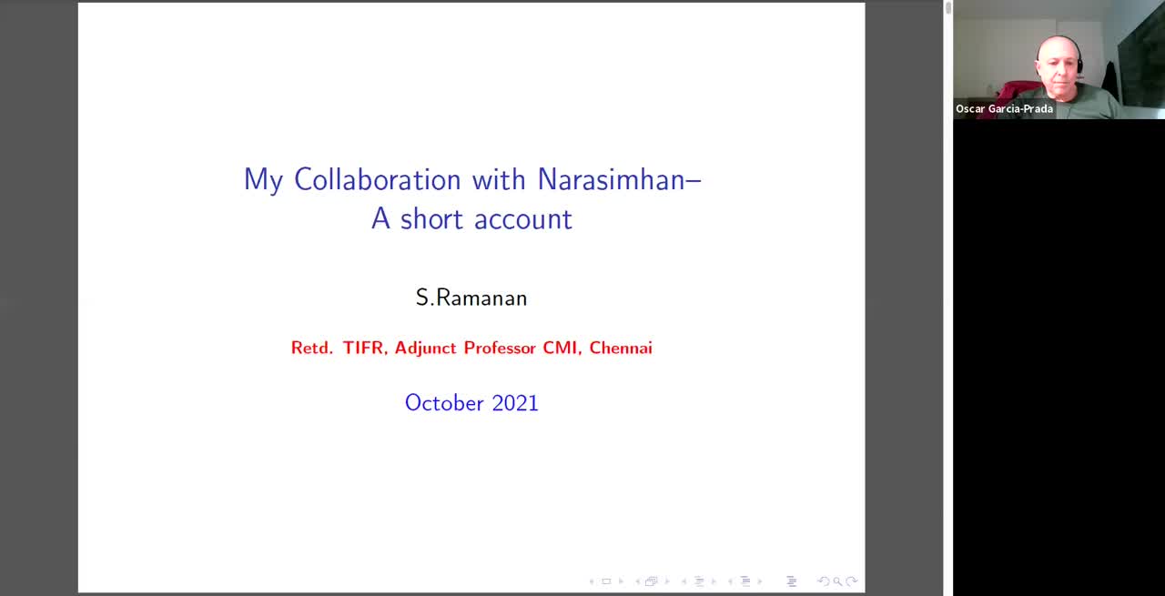 My collaborative work with Narasimhan