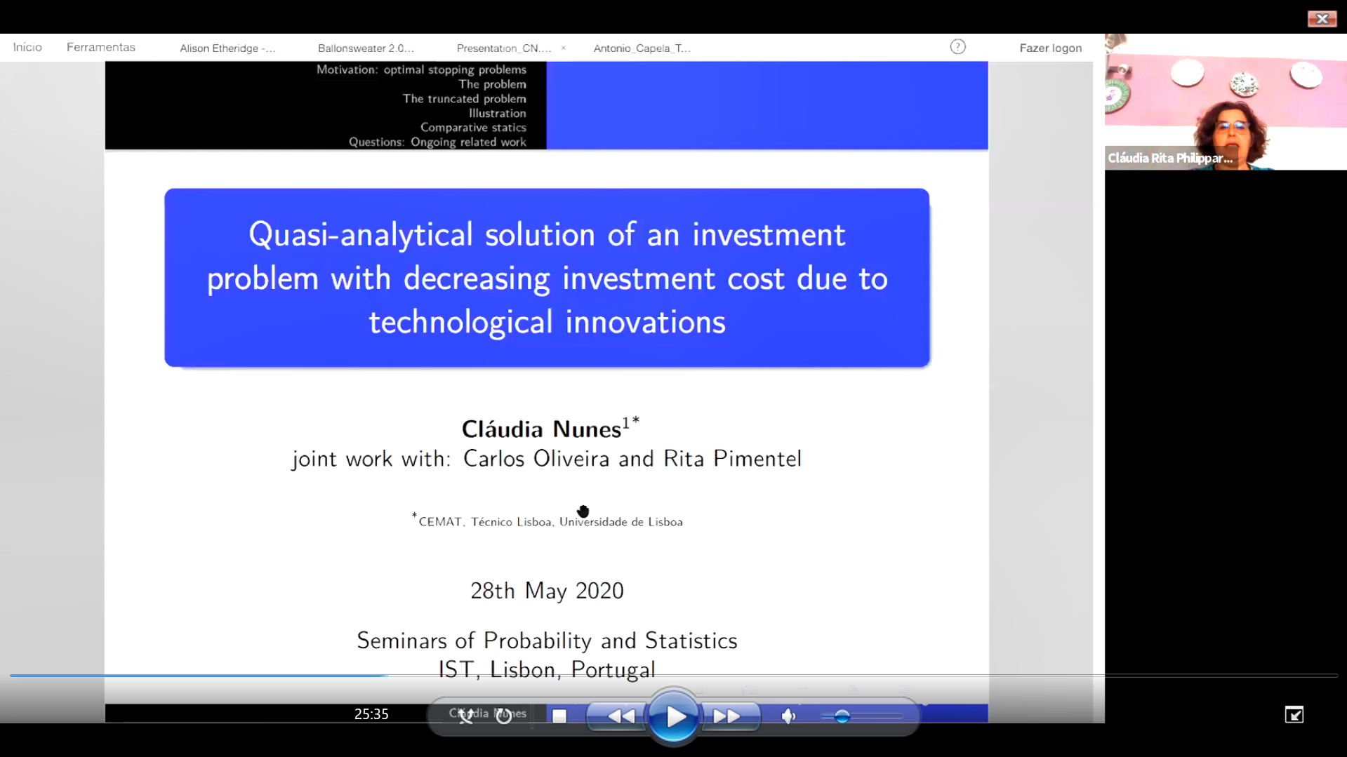 2020.05.28 Quasi-analytical solution of an investment problem with decreasing investment cost due to technological innovations