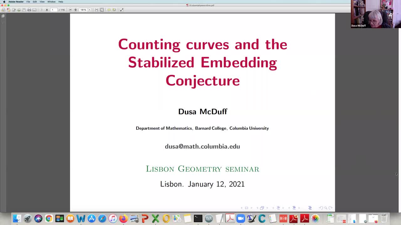  2021.01.12 Counting curves and stabilized symplectic embedding conjecture