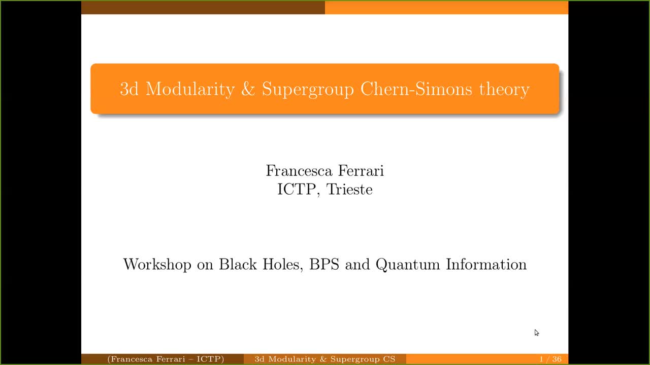 24.09.2021: 3d Modularity and Supergroup Chern-Simons Theory
