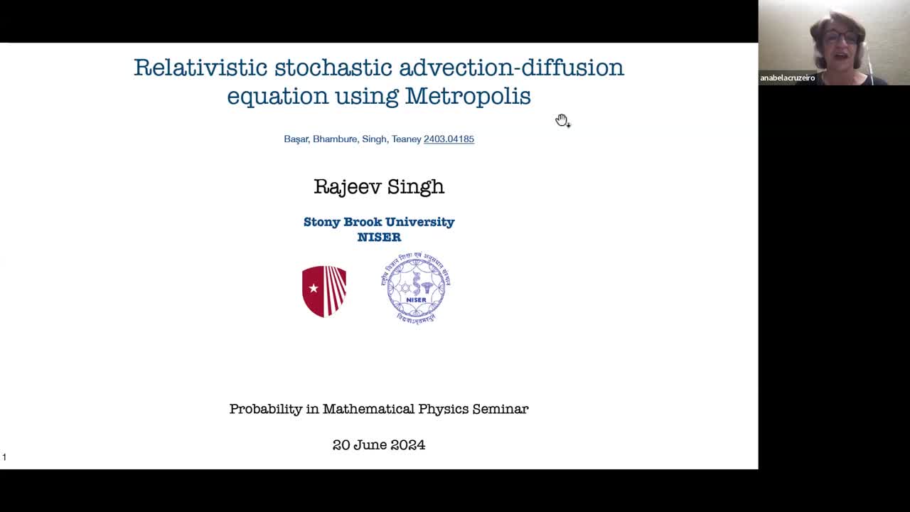  Relativistic stochastic advection-diffusion equation using Metropolis, Rajeev Singh