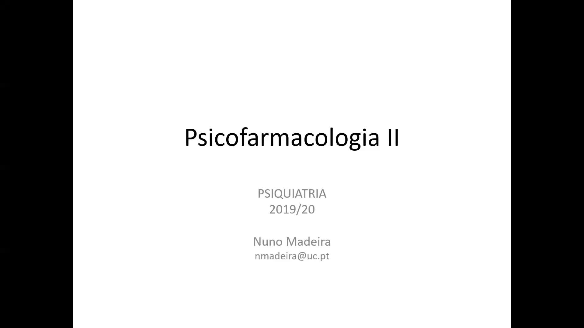 Psiquiatria - Aula T.28 -Psicoframacologia II