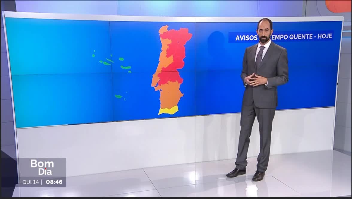  Previsão do estado do tempo, RTP1, 14-07-2022, IPMA.