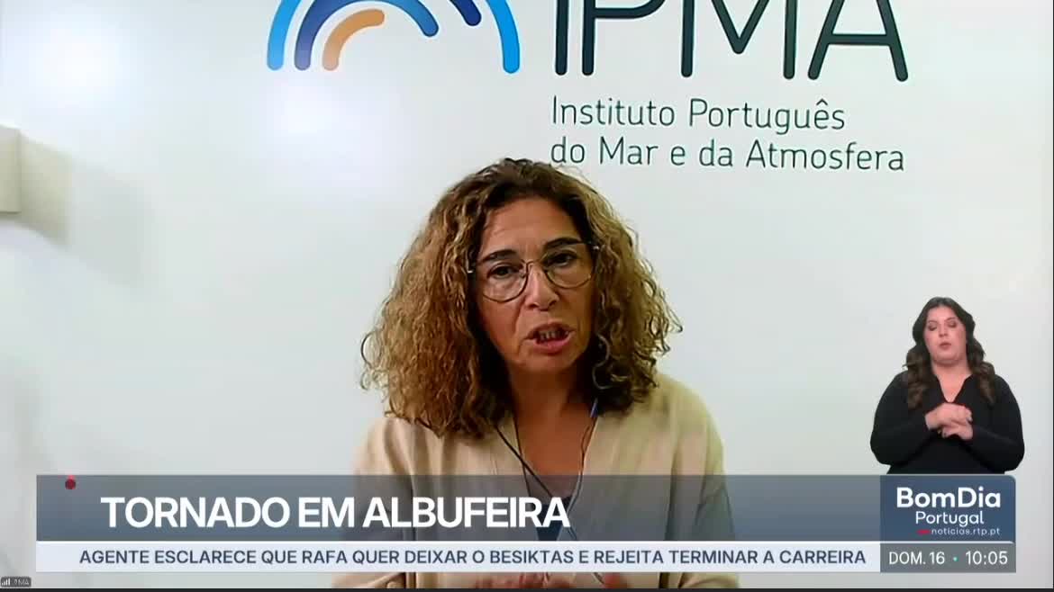  Depressão Cláudia Tornado em Albufeira, RTP 1 16-11-2025 IPMA