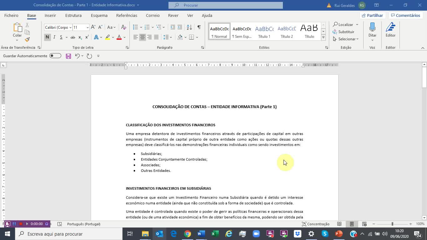 Consolidação de Contas - Parte 1 - Entidade Informativa