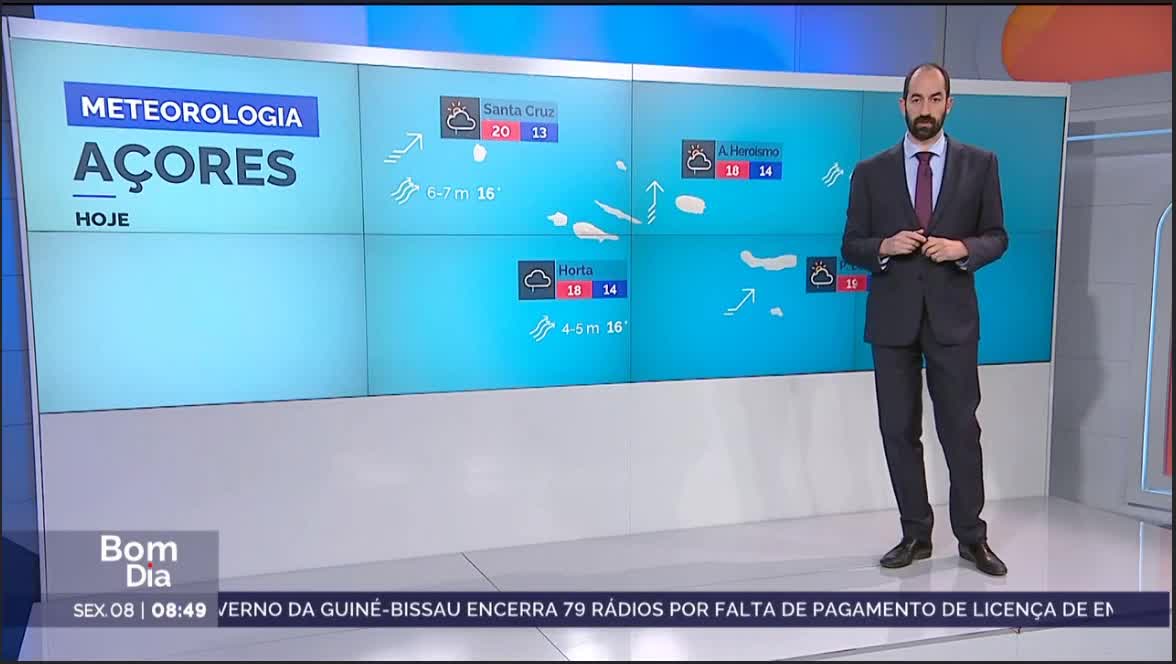  Previsão do estado do tempo, RTP1, 08-04-2022, IPMA.