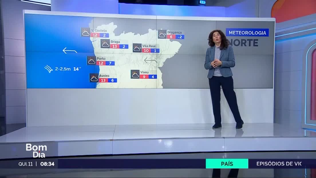  Previsão do estado do tempo, RTP1, 11-01-2024, IPMA.
